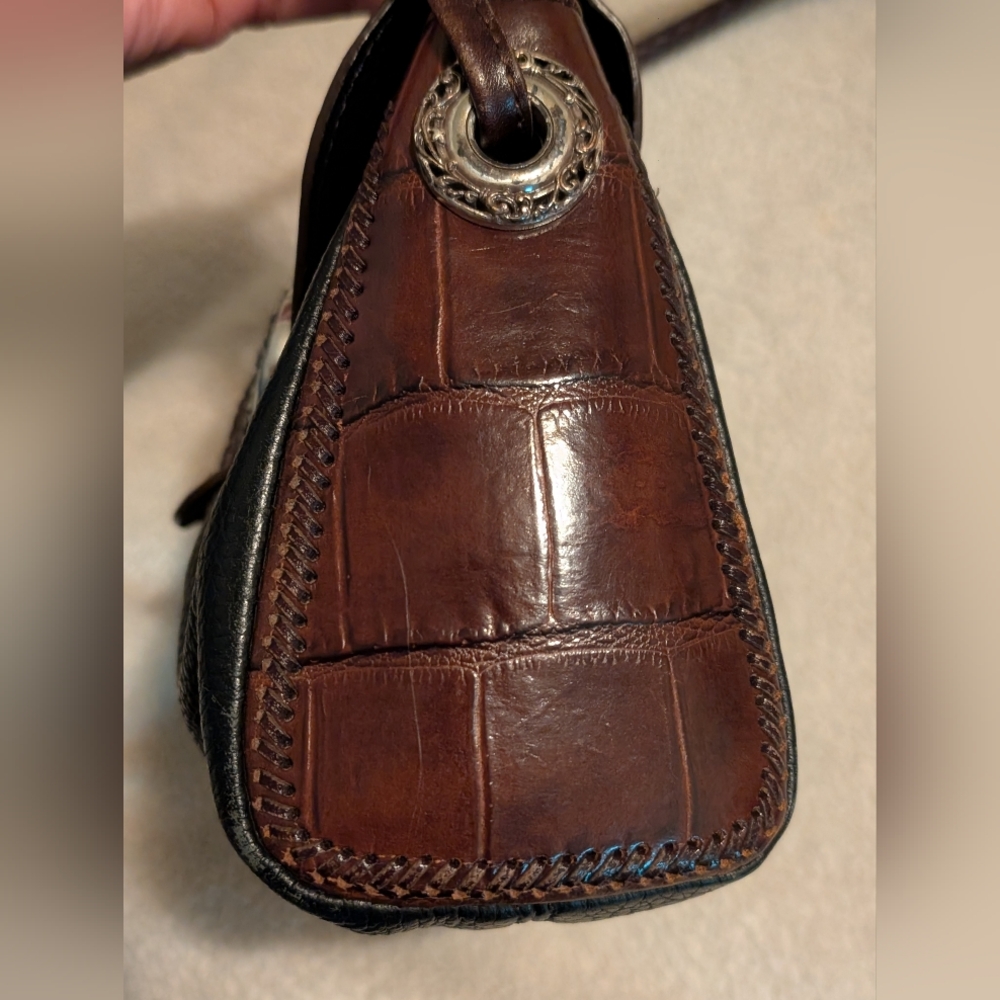 Brighton Chic Leather Shoulder Bag With Heart Charm And Braided Steap Excellent! - Picture 6 of 14
